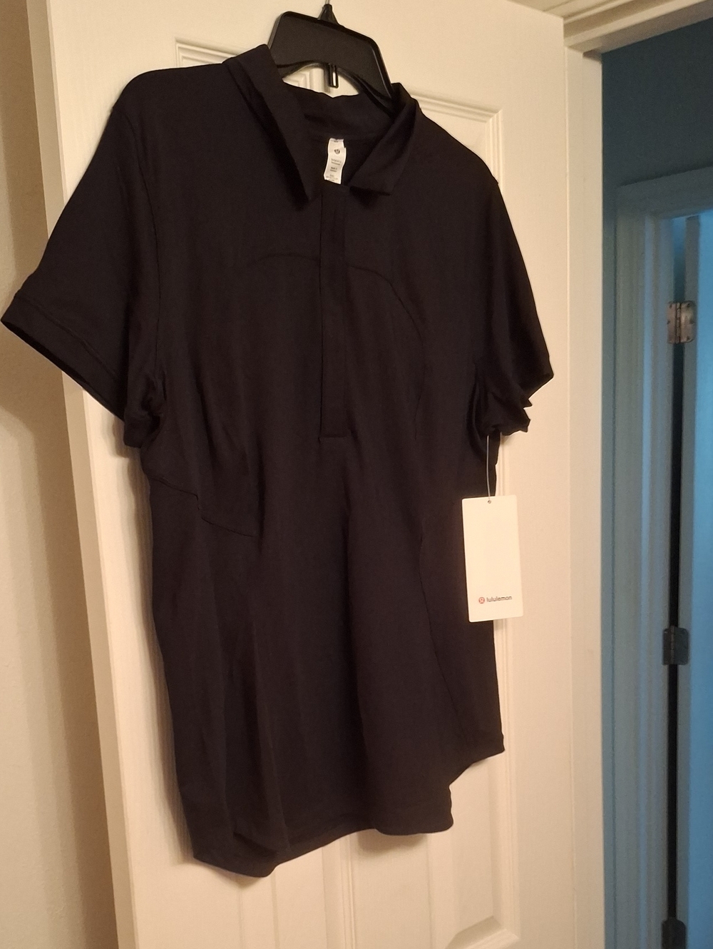 Lululemon Quick-Drying Short Sleeve Polo Black Size 14 NWT
